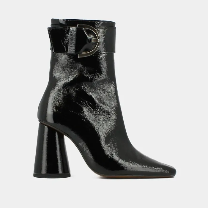 Women Ankle Boots Lowboots Jonak High Heel Boots With Buckles And Round Toes