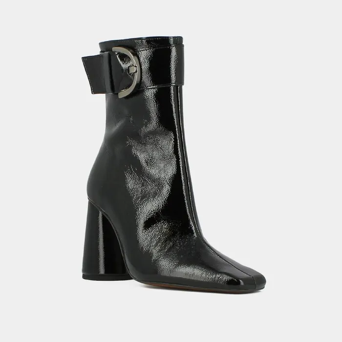 Women Ankle Boots Lowboots Jonak High Heel Boots With Buckles And Round Toes