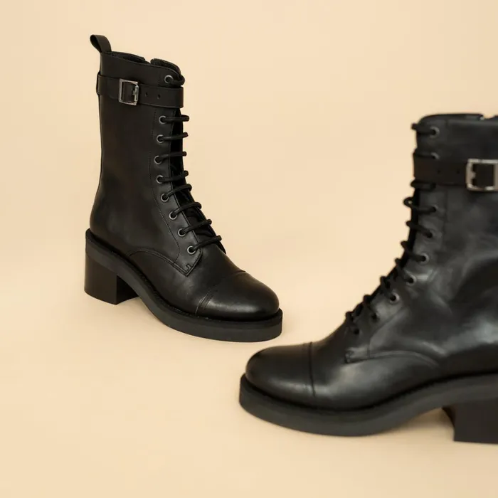 Women Ankle Boots Lowboots Jonak LaceUp Boots Heels And Silver Detail