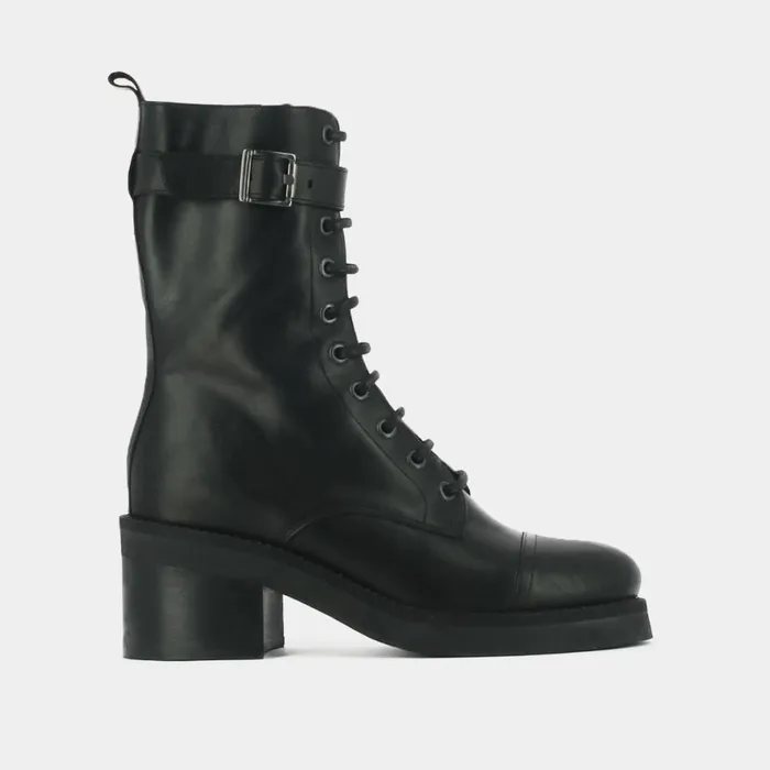 Women Ankle Boots Lowboots Jonak LaceUp Boots Heels And Silver Detail