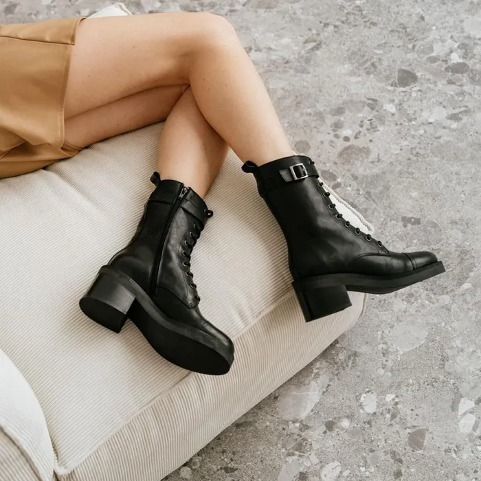 Women Ankle Boots Lowboots Jonak LaceUp Boots Heels And Silver Detail