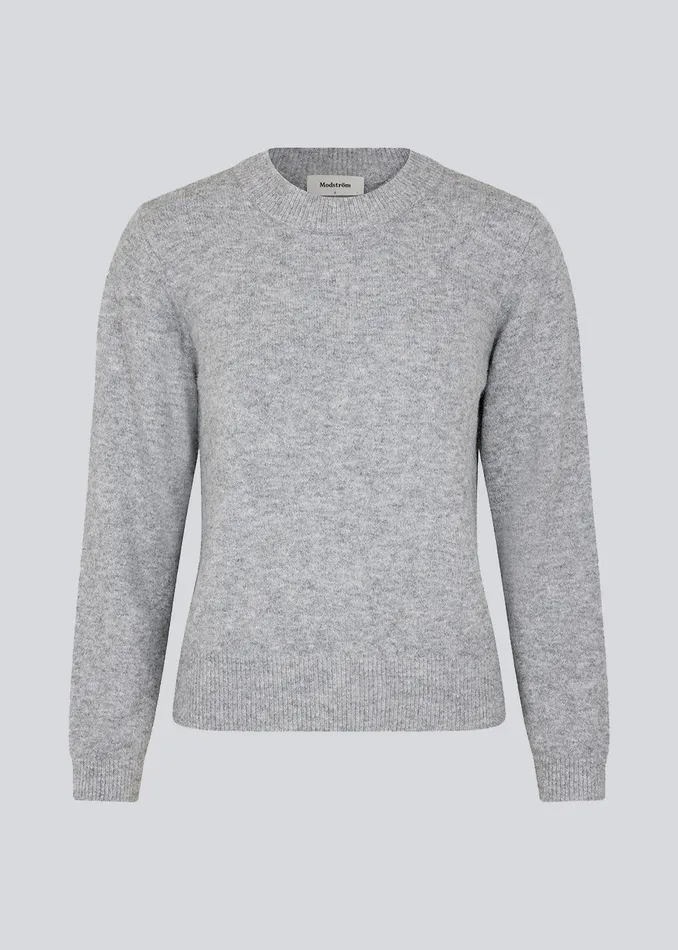 Women AnnaMD Oneck Grey Melange Modstrm Blouses and Knitwear Women AnnaMD Oneck Grey Melange Modstrm Blouses and Knitwear