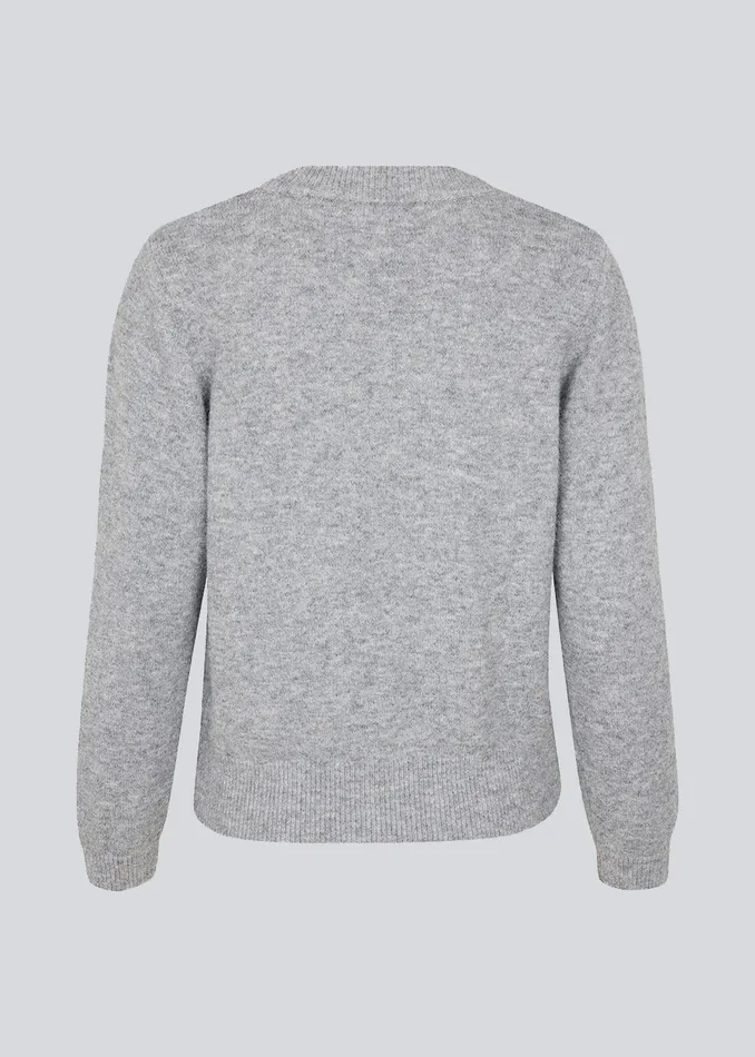 Women AnnaMD Oneck Grey Melange Modstrm Blouses and Knitwear Women AnnaMD Oneck Grey Melange Modstrm Blouses and Knitwear