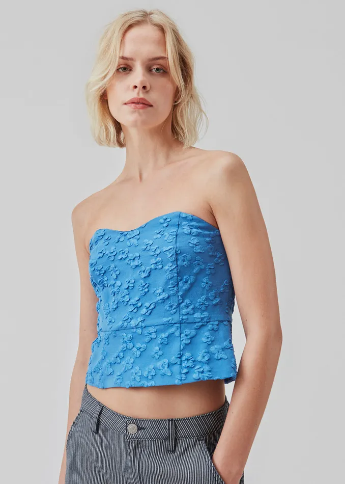 Women AtiraMD Crop Top Azure Blue Modstrm Tops Women AtiraMD Crop Top Azure Blue Modstrm Tops