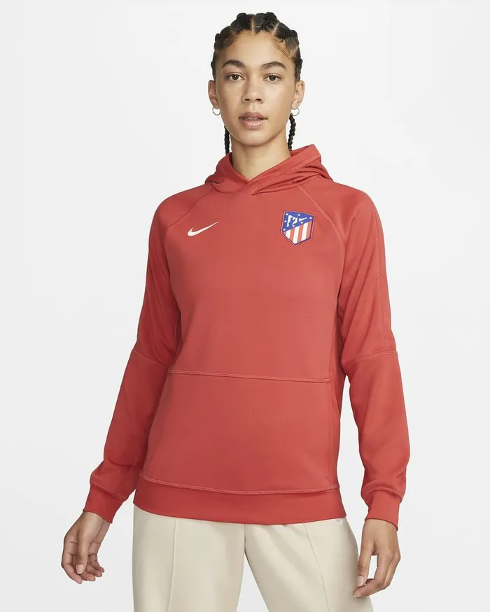 Women Atltico Madrid Red Claywhite Nike Hoodies And Sweatshirts