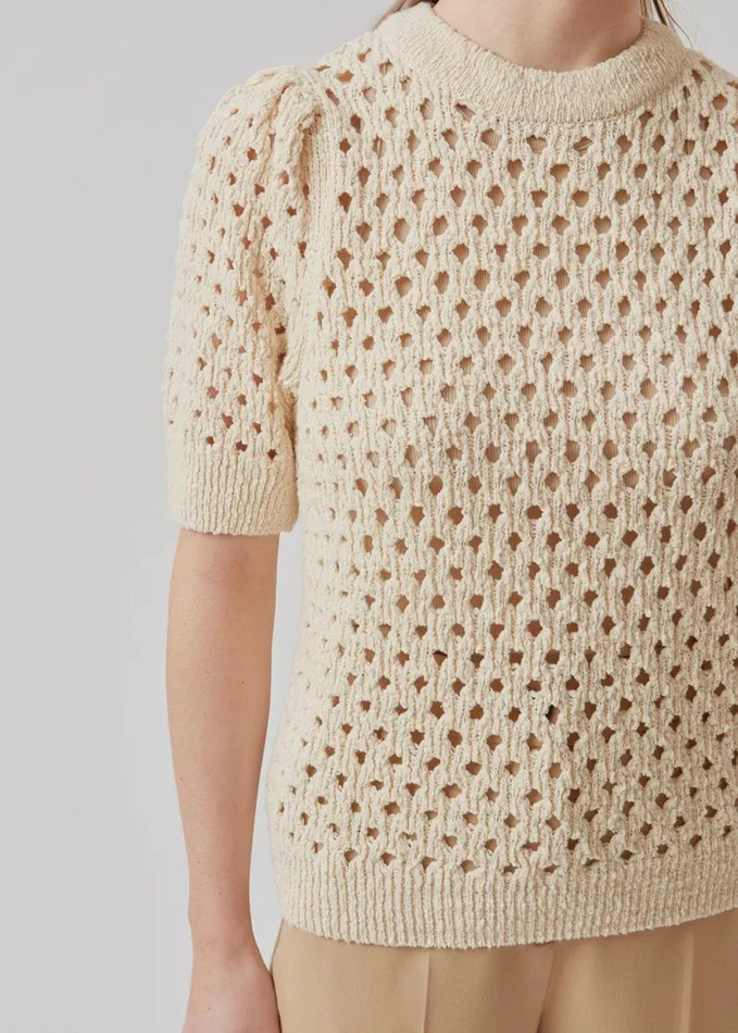 Women AuroraMD Oneck Summer Sand Modstrm Blouses and Knitwear Women AuroraMD Oneck Summer Sand Modstrm Blouses and Knitwear