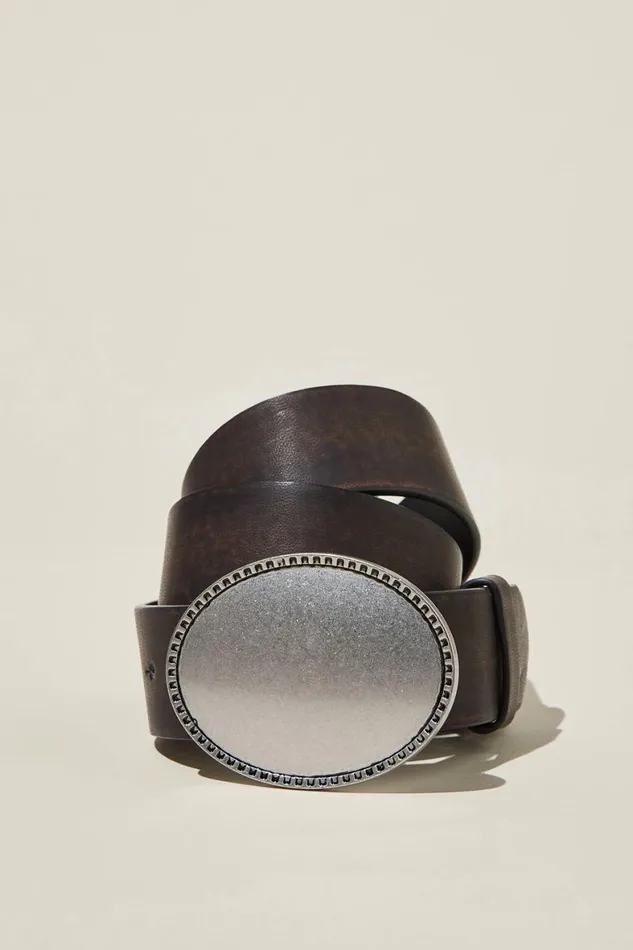 Women Bags and Belts Cotton On Candace Buckle Belt Dark Brownfade Silver