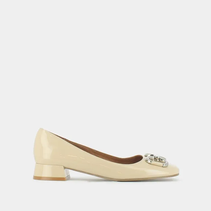 Women Ballets Flats Jonak Ballerinas With Heel And Silver Buckles