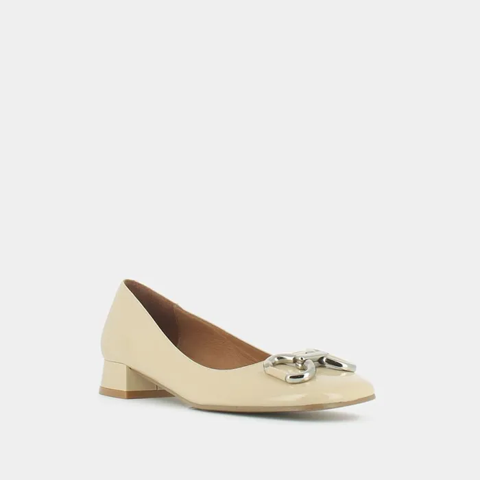 Women Ballets Flats Jonak Ballerinas With Heel And Silver Buckles