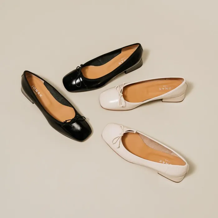 Women Ballets Flats Jonak Ballerinas With Heels And Square Toes