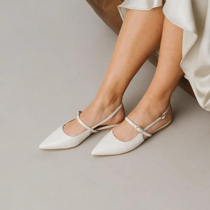 Women Ballets Flats Jonak PointedToe Ballerinas With Straps