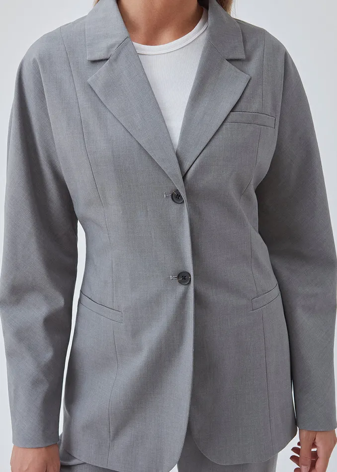 Women BennyMD Blazer Grey Melange Modstrm Suits Women BennyMD Blazer Grey Melange Modstrm Suits