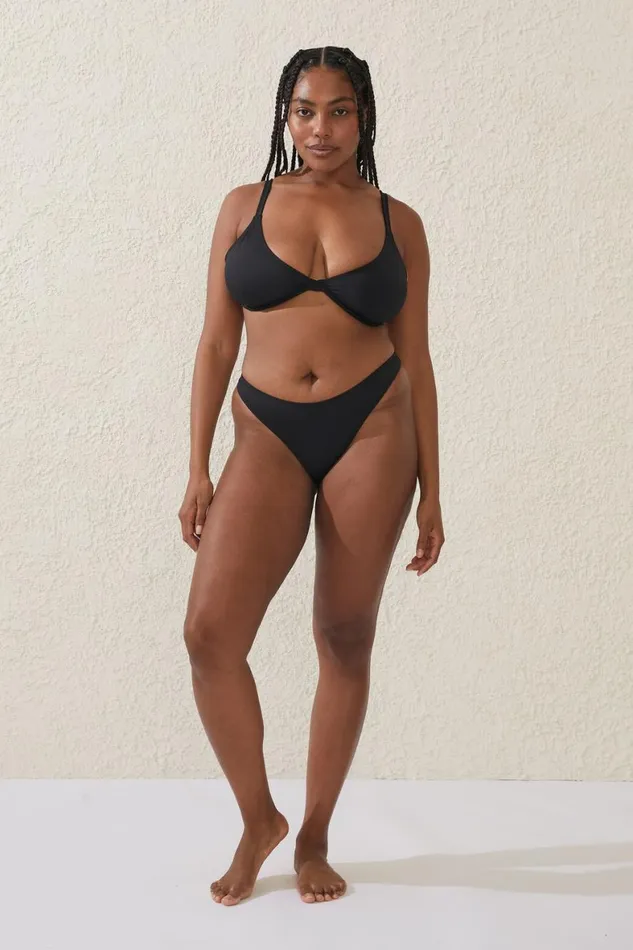 Women Bikinis Cotton On Balconette Bra D Bikini Top Black