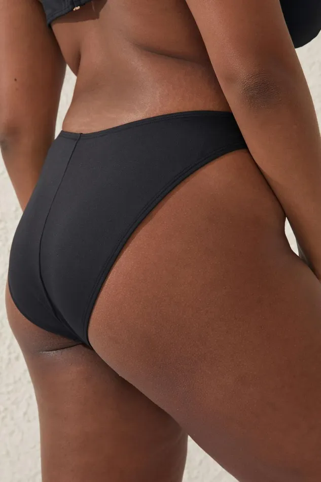 Women Bikinis Cotton On High Side Brazilian Seam Bikini Bottom Black