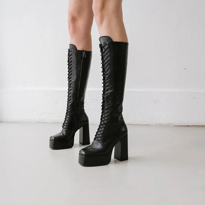 Women Boots Thighhigh Boots Jonak Platform Boots With Laces