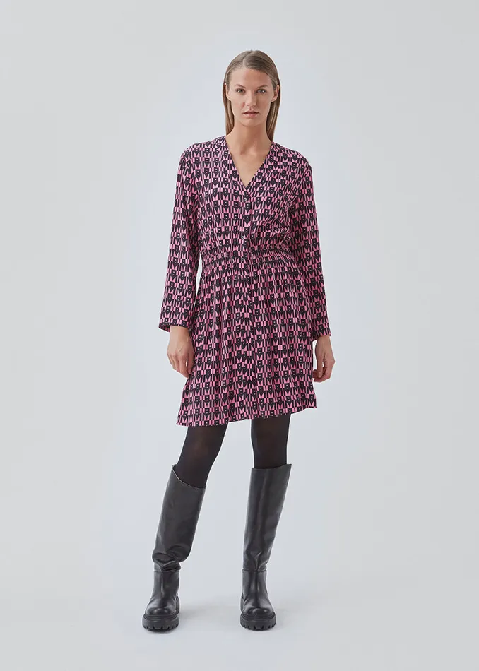 Women BorysMD Print Dress Graphic Heart Cosmos Pink Modstrm Dresses Women BorysMD Print Dress Graphic Heart Cosmos Pink Modstrm Dresses