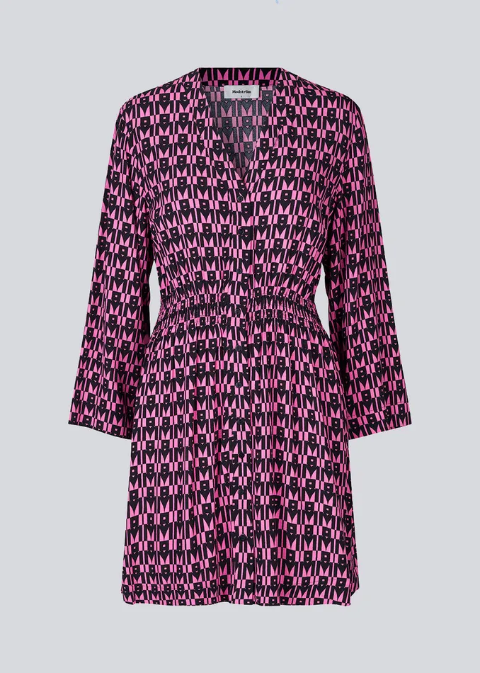Women BorysMD Print Dress Graphic Heart Cosmos Pink Modstrm Dresses Women BorysMD Print Dress Graphic Heart Cosmos Pink Modstrm Dresses