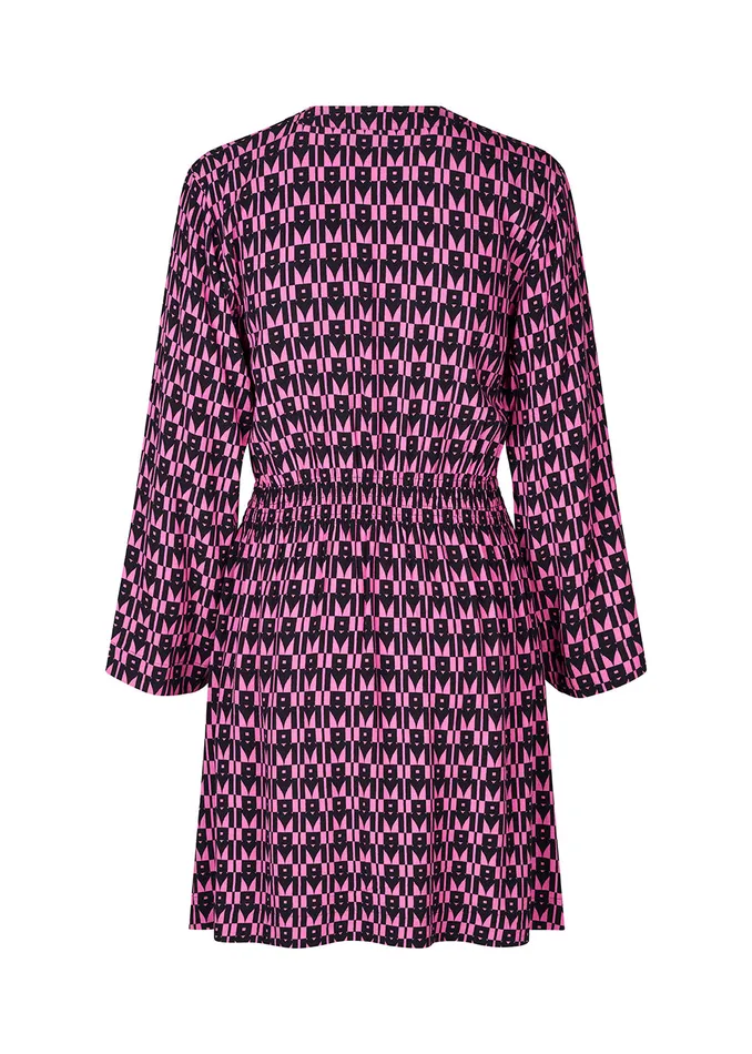 Women BorysMD Print Dress Graphic Heart Cosmos Pink Modstrm Dresses Women BorysMD Print Dress Graphic Heart Cosmos Pink Modstrm Dresses