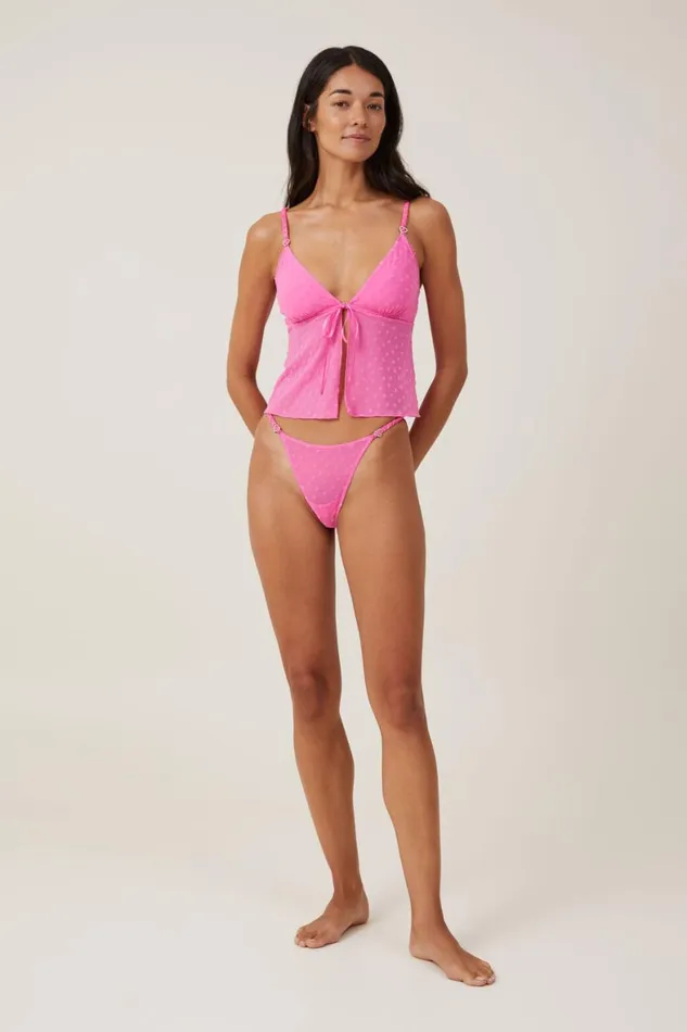 Women Bralettes Cotton On Sasha Flocking Mesh Longline Bralette Candy Cloud