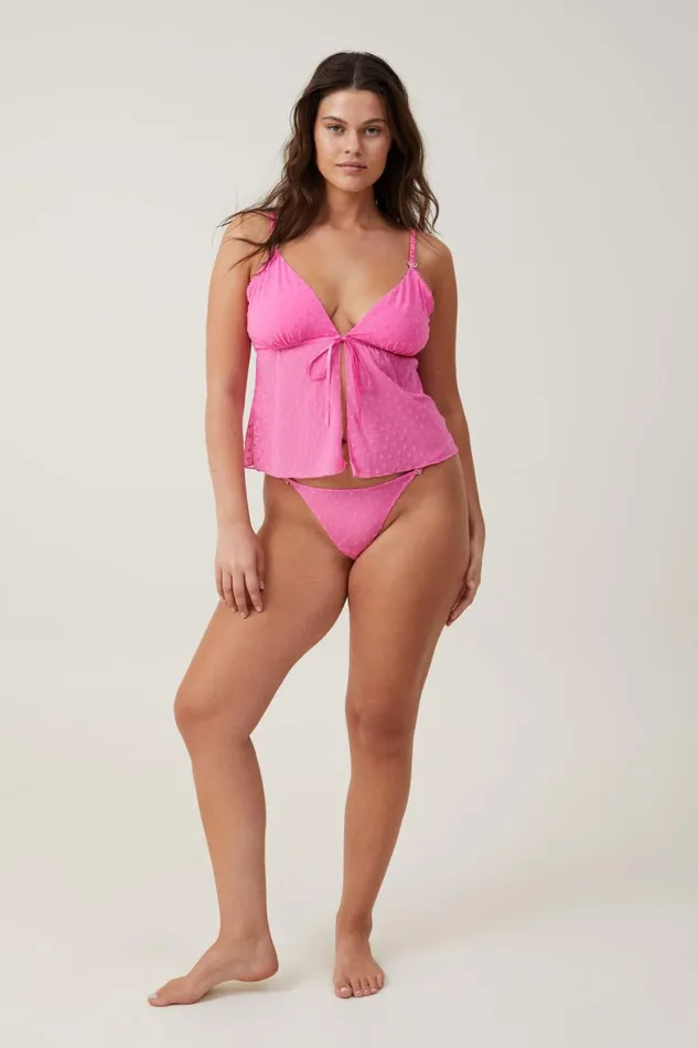 Women Bralettes Cotton On Sasha Flocking Mesh Longline Bralette Candy Cloud