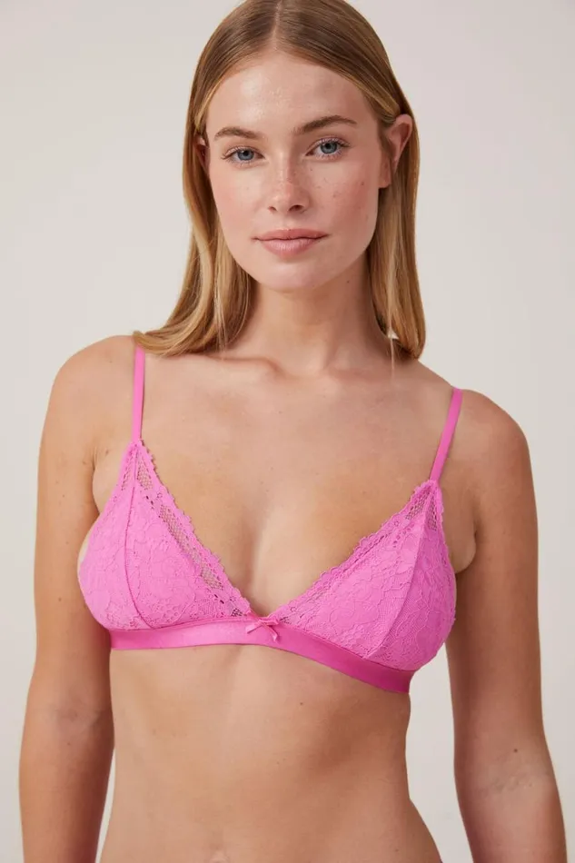 Women Bras Cotton On Everyday Lace Triangle Padded Bralette Cupids Kiss