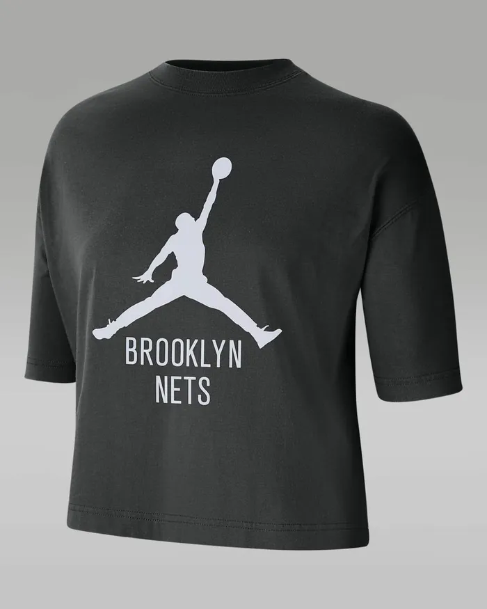 Women Brooklyn Nets Essential Black Nike Tops And TShirts