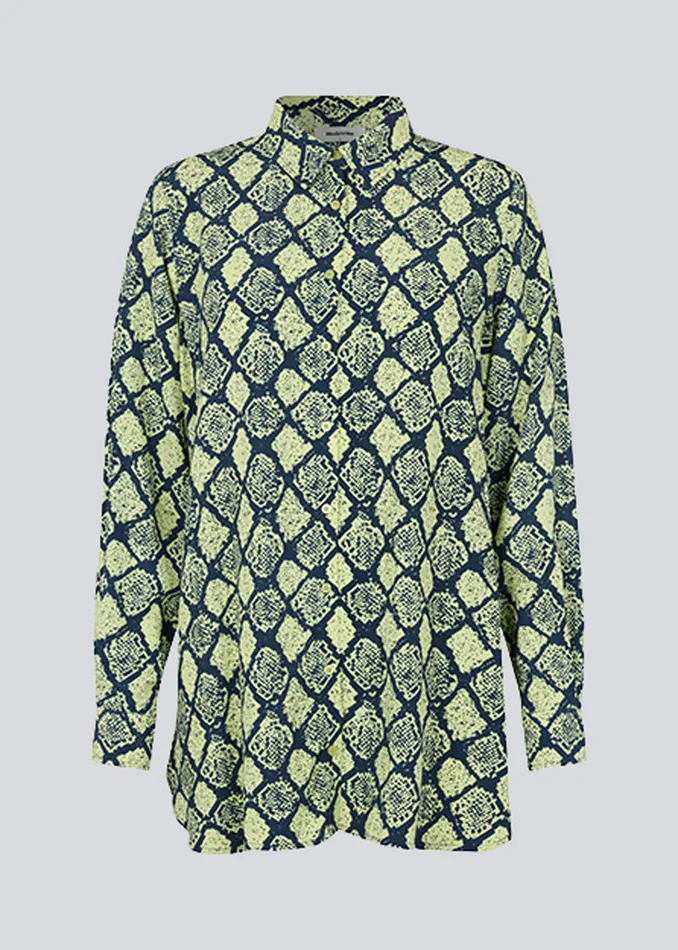 Women CamilaMD Print Shirt Yellow Snake Modstrm Shirts Women CamilaMD Print Shirt Yellow Snake Modstrm Shirts