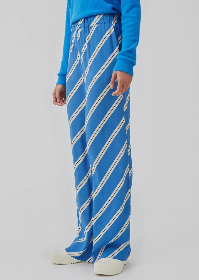 Women CenniMD Print Pants Azure Stripe Modstrm Pants and Leggings