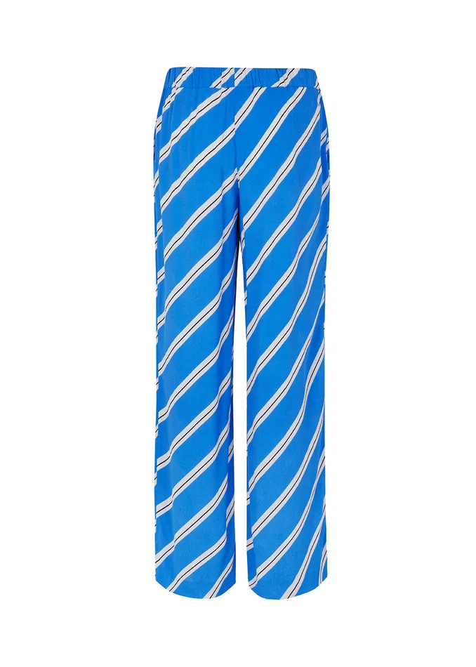 Women CenniMD Print Pants Azure Stripe Modstrm Pants and Leggings