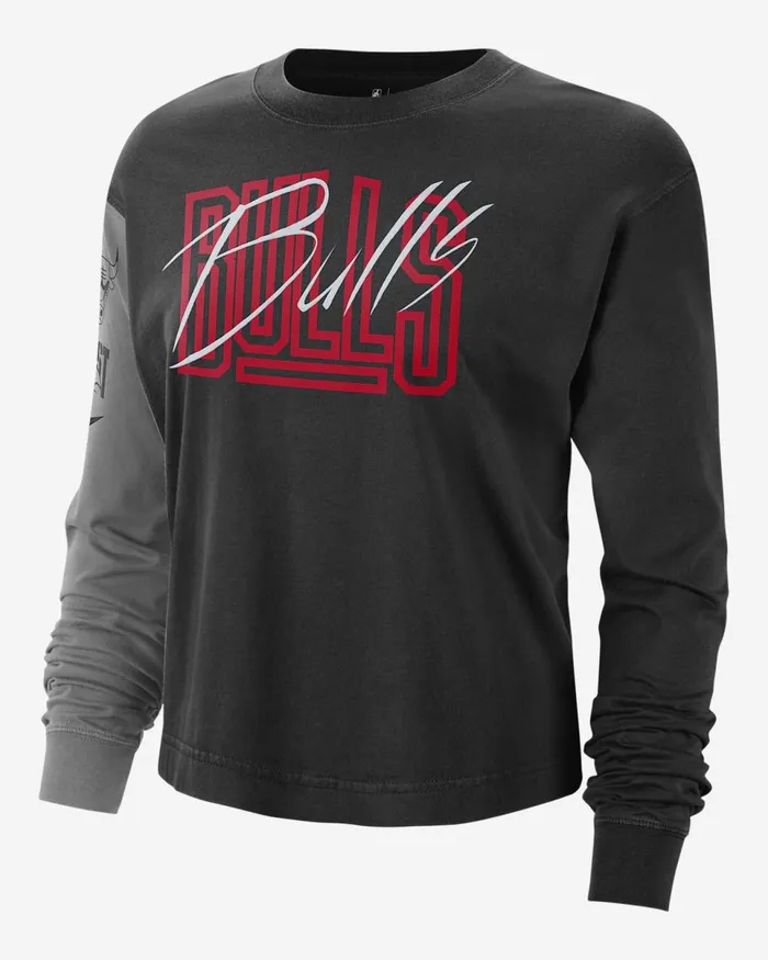 Women Chicago Bulls Black Nike Tops And TShirts