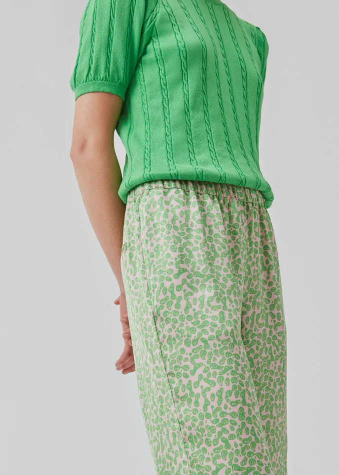 Women ClarkeMD Print Pants Classic Green Smiley Modstrm Pants and Leggings