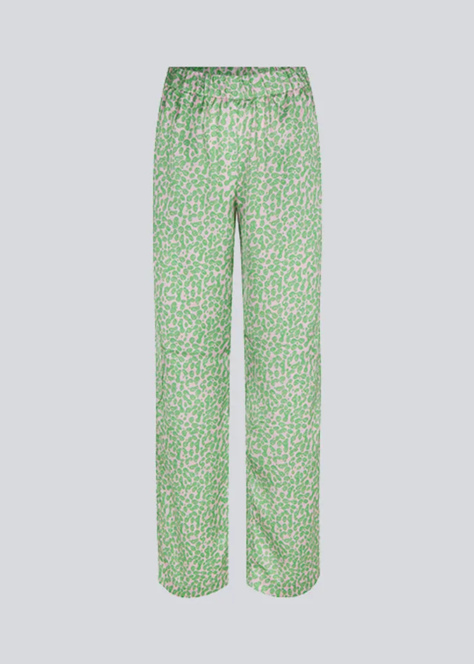 Women ClarkeMD Print Pants Classic Green Smiley Modstrm Pants and Leggings