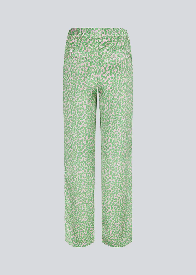 Women ClarkeMD Print Pants Classic Green Smiley Modstrm Pants and Leggings