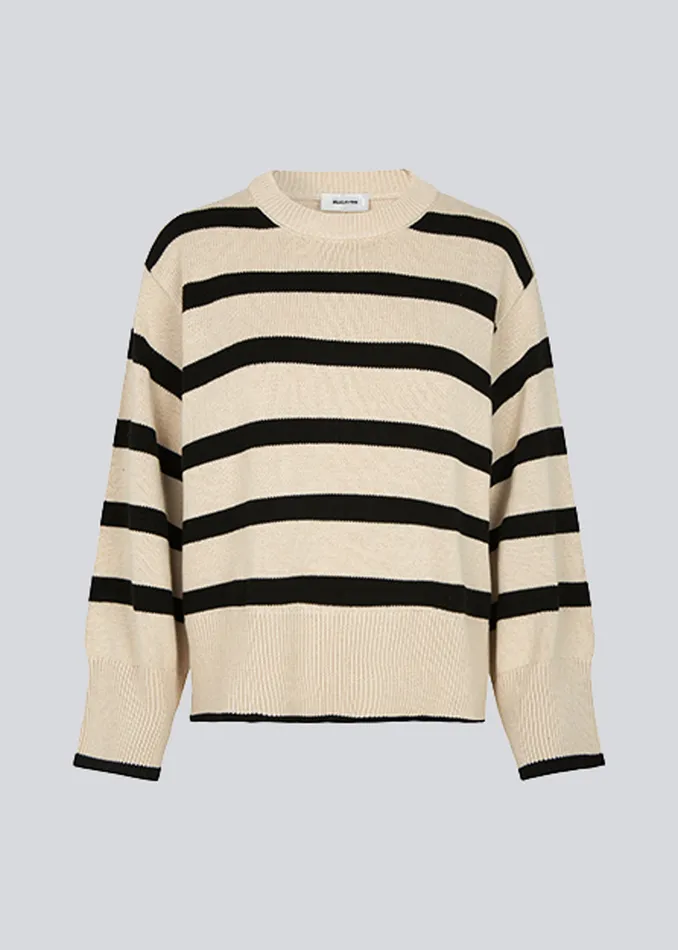 Women CorbinMD Stripe Oneck Black Summer Sand Stripe Modstrm Blouses and Knitwear Women CorbinMD Stripe Oneck Black Summer Sand Stripe Modstrm Blouses and Knitwear