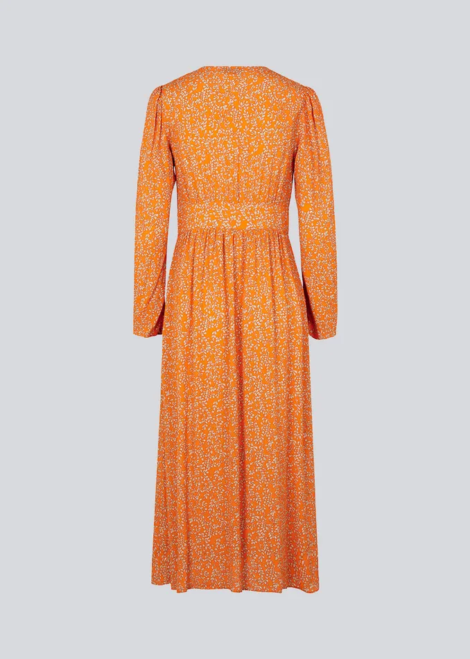 Women CorinnaMD Print Dress Vibrant Orange Flower Leaf Modstrm Dresses Women CorinnaMD Print Dress Vibrant Orange Flower Leaf Modstrm Dresses