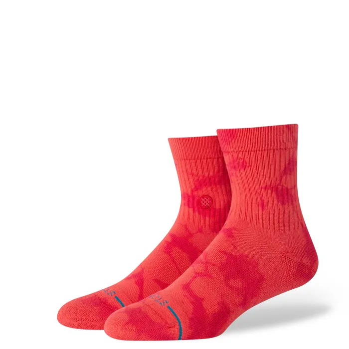 Women Cotton Quarter Socks Dye Namic 8211 Red Stance Quarter