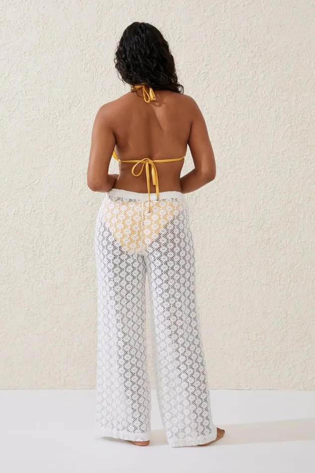 Women Cover Ups Cotton On Crochet Beach Pant Whitecrochet
