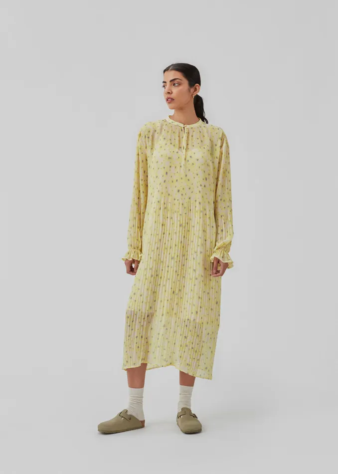 Women CruzMD Print Dress Aqua Yellow Flower Modstrm Dresses