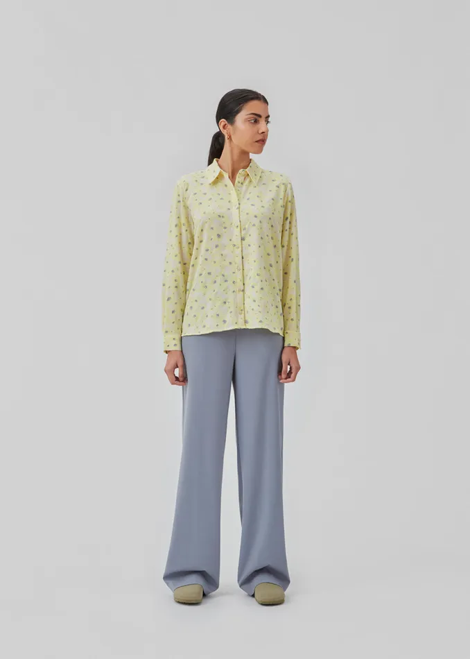 Women CupidMD Print Shirt Aqua Yellow Flower Modstrm Shirts