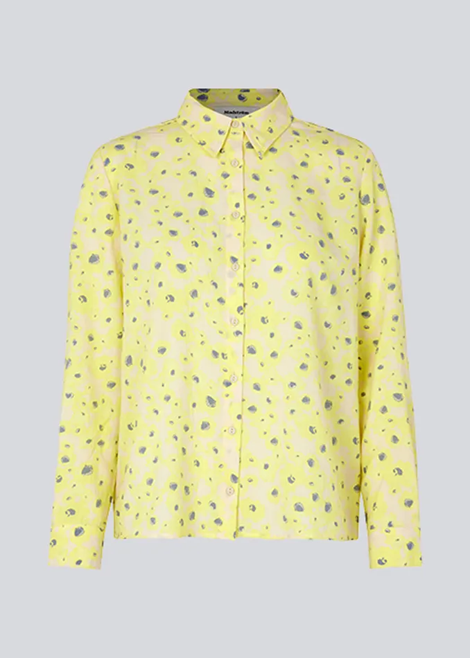 Women CupidMD Print Shirt Aqua Yellow Flower Modstrm Shirts Women CupidMD Print Shirt Aqua Yellow Flower Modstrm Shirts