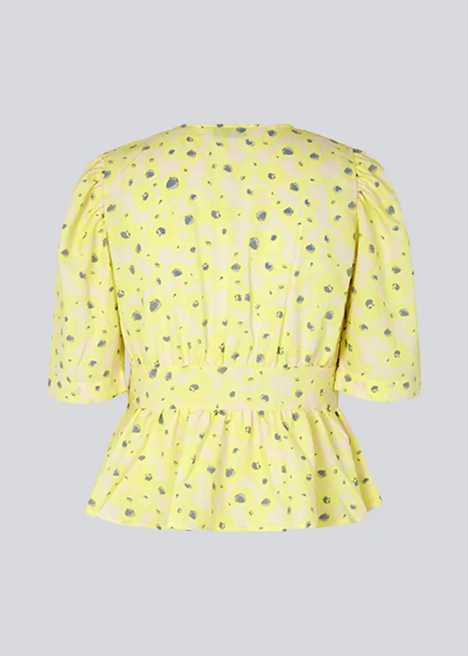 Women CupidMD Print Top Aqua Yellow Flower Modstrm Tops Women CupidMD Print Top Aqua Yellow Flower Modstrm Tops