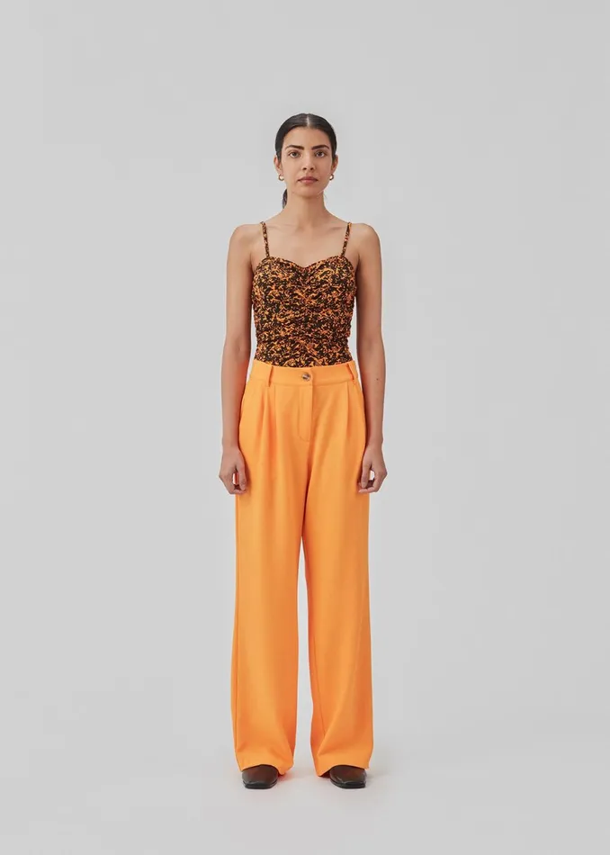 Women CurtisMD Print Bodystocking Vibrant Orange Splash Modstrm Tops