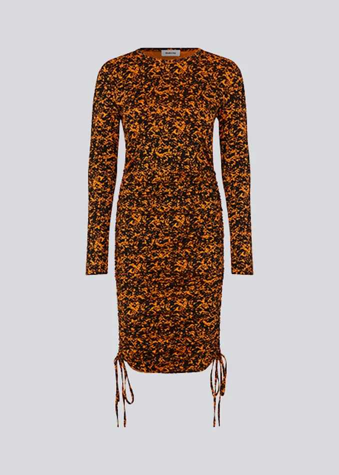 Women CurtisMD Print Dress Vibrant Orange Splash Modstrm Dresses Women CurtisMD Print Dress Vibrant Orange Splash Modstrm Dresses
