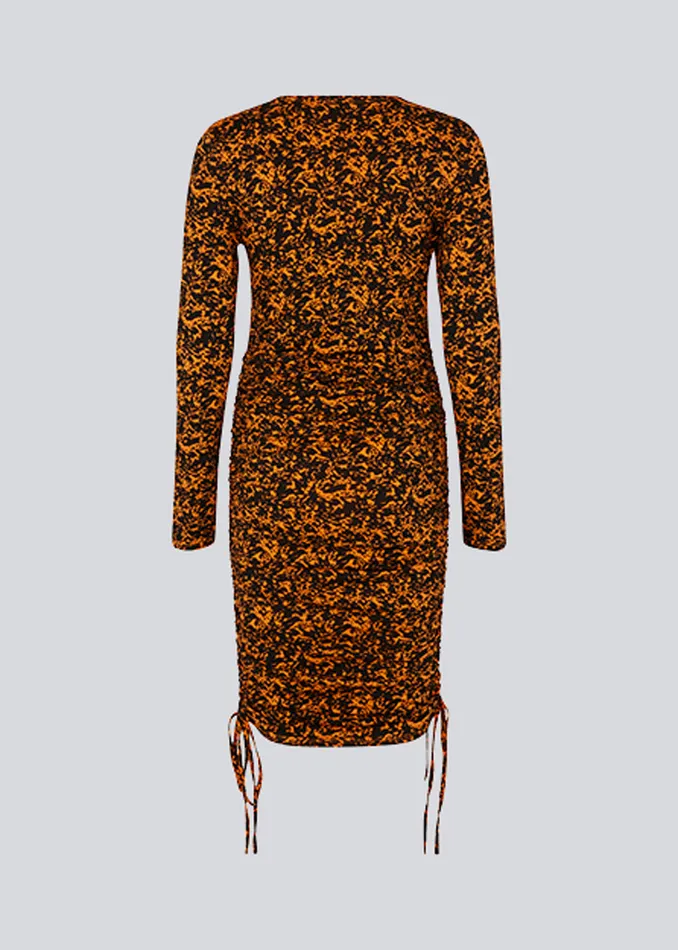 Women CurtisMD Print Dress Vibrant Orange Splash Modstrm Dresses Women CurtisMD Print Dress Vibrant Orange Splash Modstrm Dresses