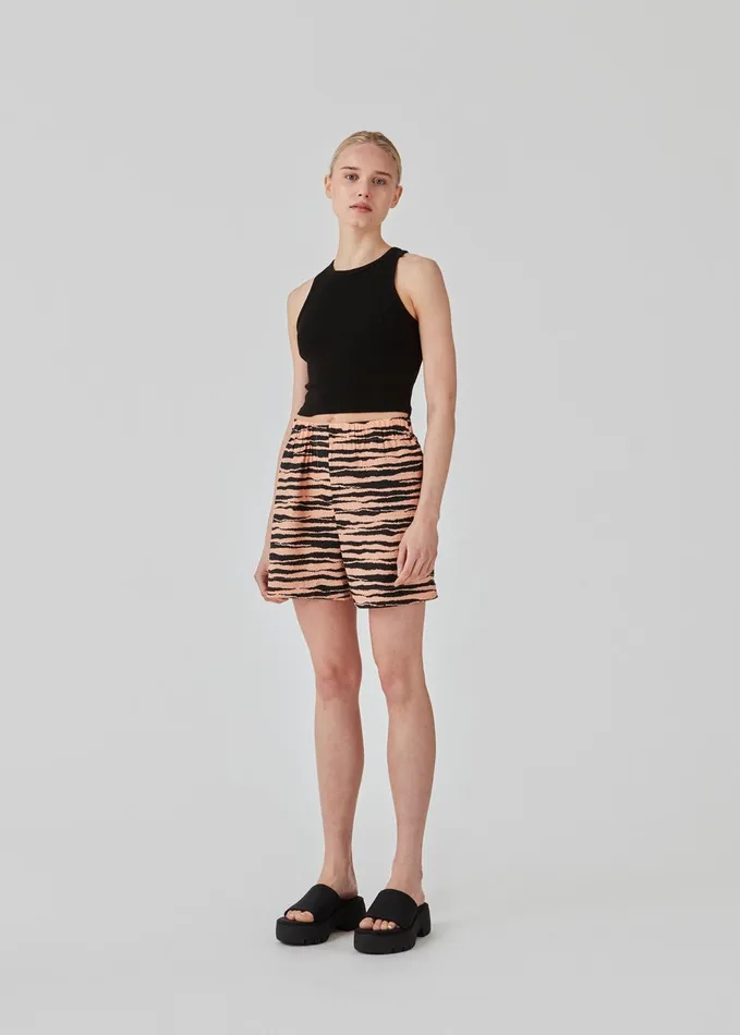 Women DasiaMD Print Shorts Tiger Peach Modstrm Shorts