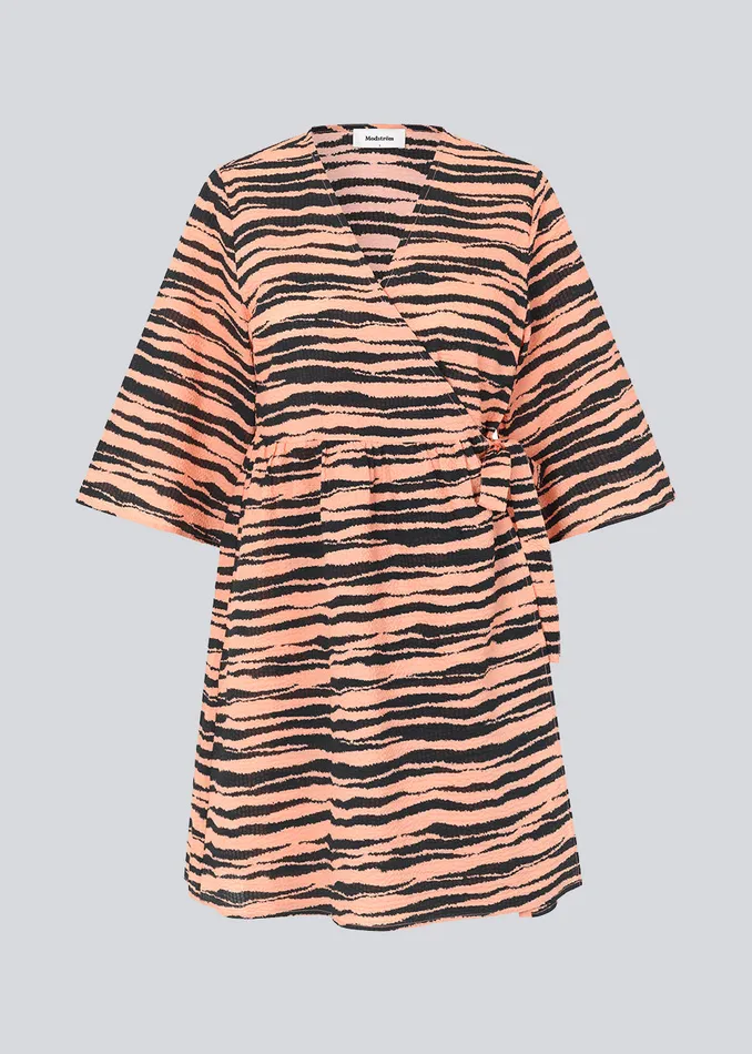 Women DasiaMD Print Wrap Dress Tiger Peach Modstrm Dresses Women DasiaMD Print Wrap Dress Tiger Peach Modstrm Dresses