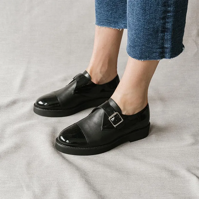 Women Derbies Oxfords Jonak Flat Heels Round Toes And Buckles