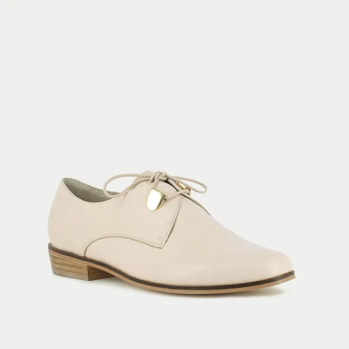 Women Derbies Oxfords Jonak Nude Leather LaceUp