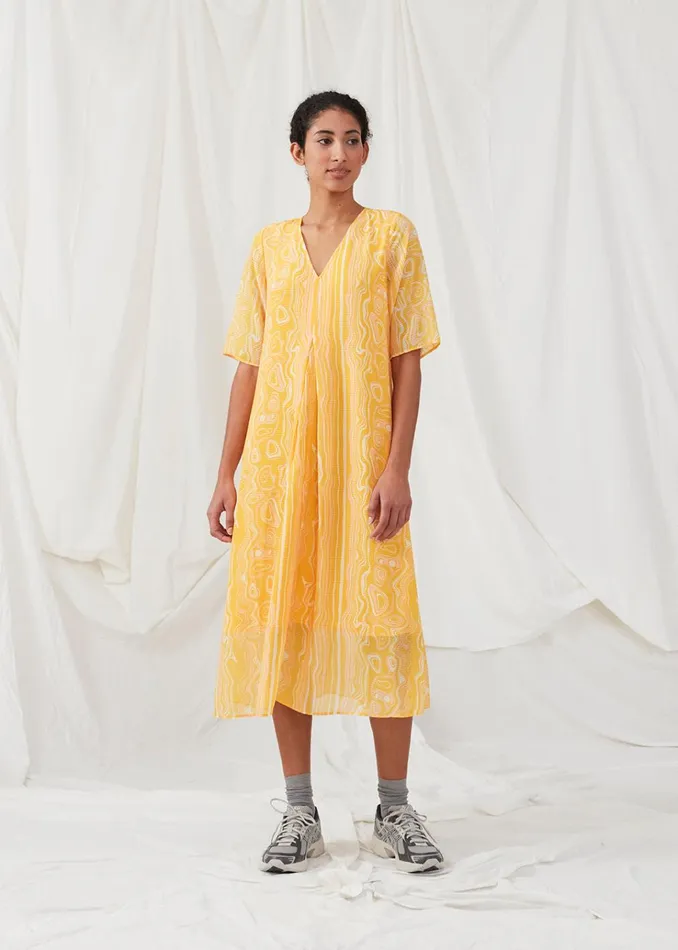 Women DonteMD Long Print Dress Peachy Swirl Modstrm Dresses Women DonteMD Long Print Dress Peachy Swirl Modstrm Dresses