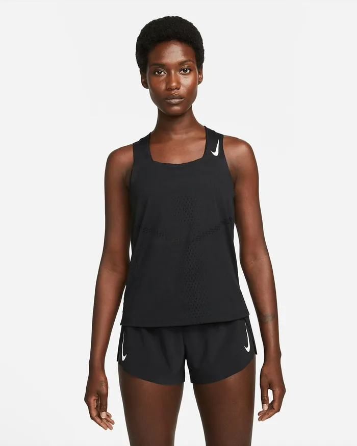 Women DriFit Adv Aeroswift Blackwhite Nike Tops And TShirts